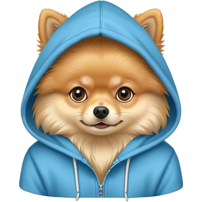 pomeranian wearing a hoodie  emoji