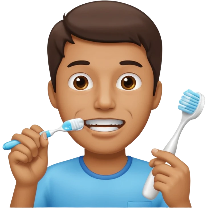 man brushing his teeth emoji