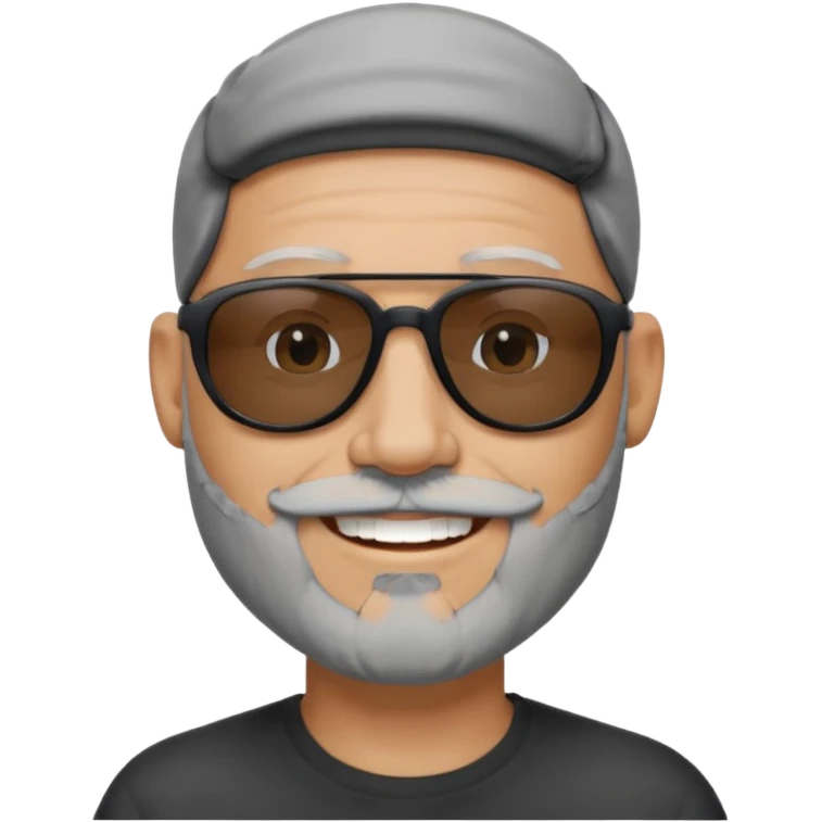 Bald male, wearing black sunglasses, gray goatee beard emoji
