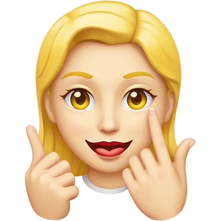 yellow face placing an index finger over pursed lips while winking and nodding emoji