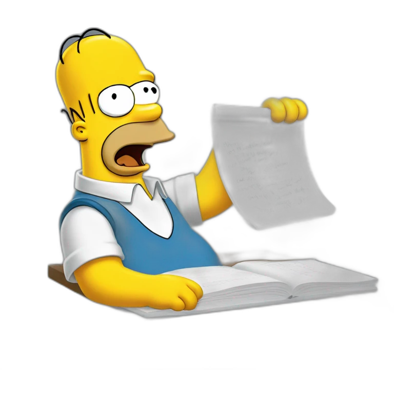 Homer Simpson doing his signature Bart Simpson gag emoji