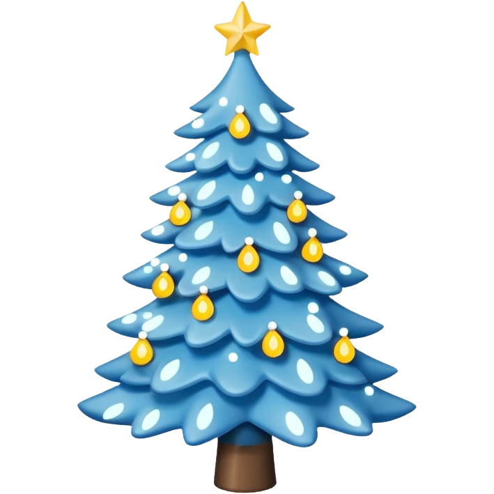 light blue Christmas tree with lights emoji