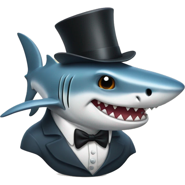 shark with tophat emoji