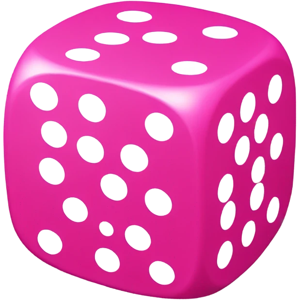 Hot pink dice emoji