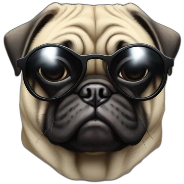 A cyberpunk pug wearing black sunglasses  emoji