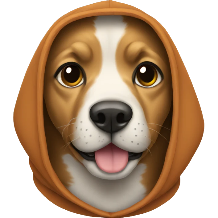 Dog wearing a hoodie emoji