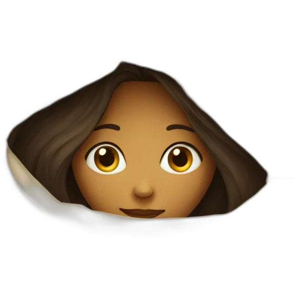 A girl hiding under a cover emoji