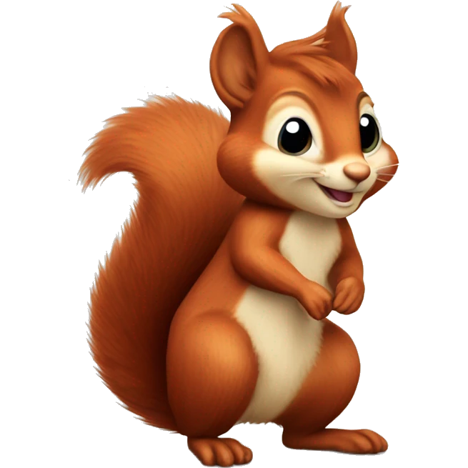 A smiling red squirrel with tufted ears emoji
