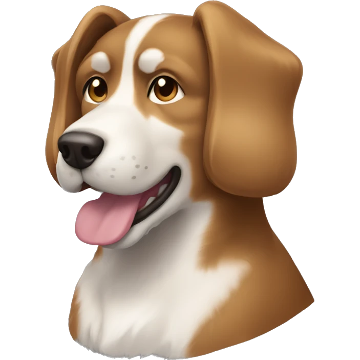 kokoni dog light brown and white, furry ears and neck with underbite emoji