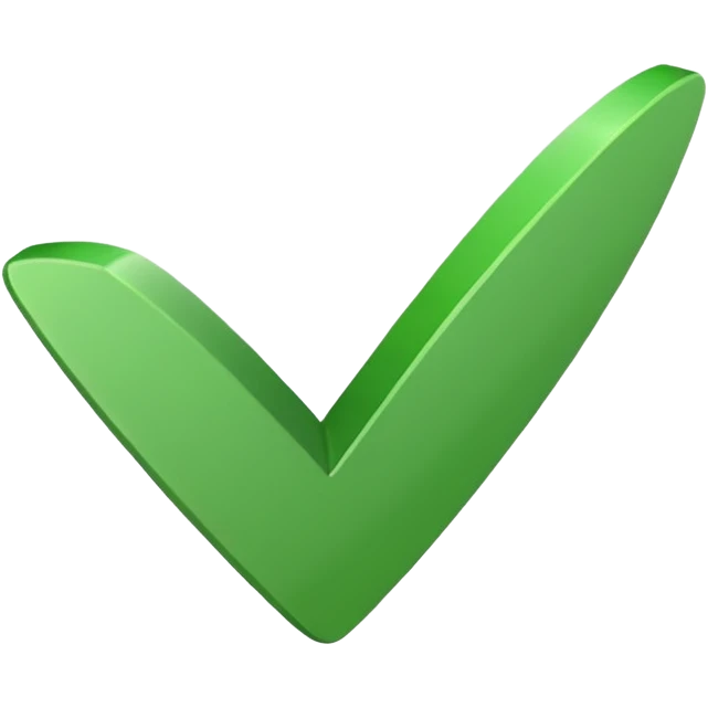 flat check mark symbol in green emoji