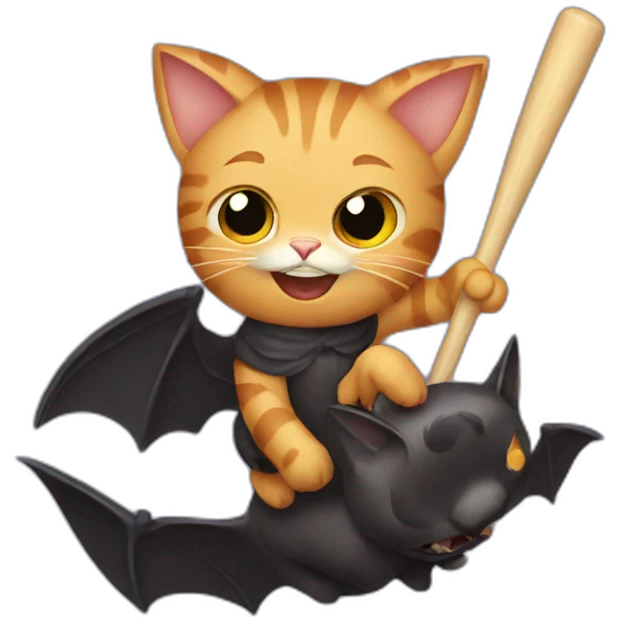 cat riding a bat emoji