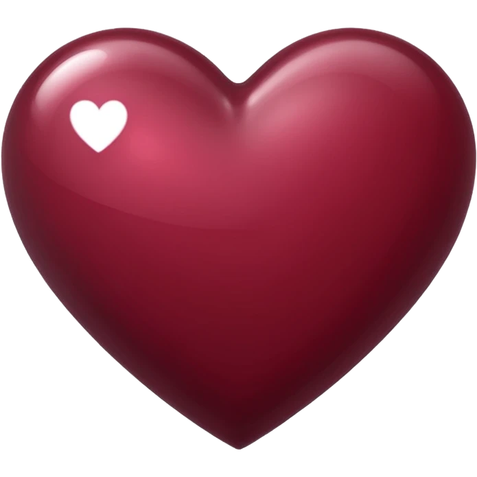 burgundy heart with a glossy shine emoji