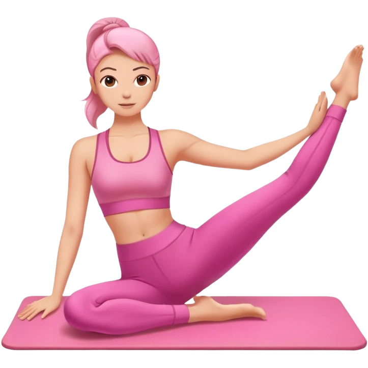 person in pink outfit doing pilates exercise emoji