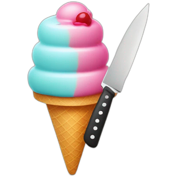 Icecream and knife emoji