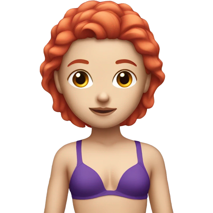 White Girl red hair in purple swimwear  emoji