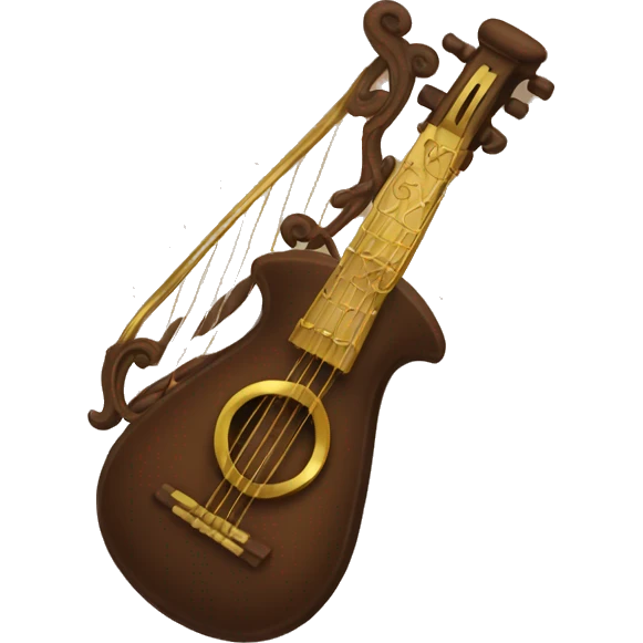 brown lyre with gold highlights emoji