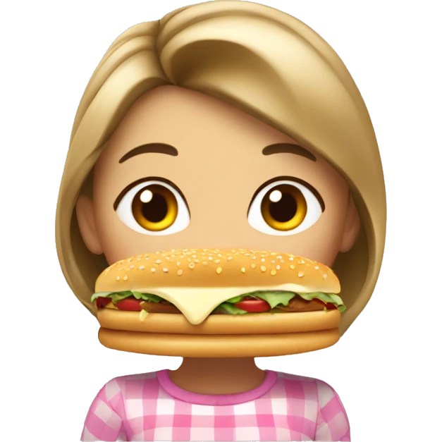 Beautiful girl eating burge emoji