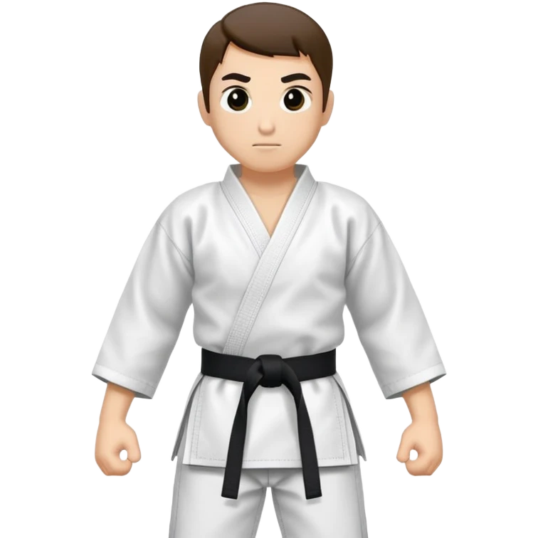 Traditional white karate gi with a black belt emoji