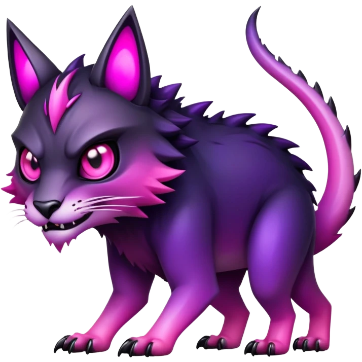 Cool Edgy Black-pink-purple-gradient badass animal-creature full bodyd emoji
