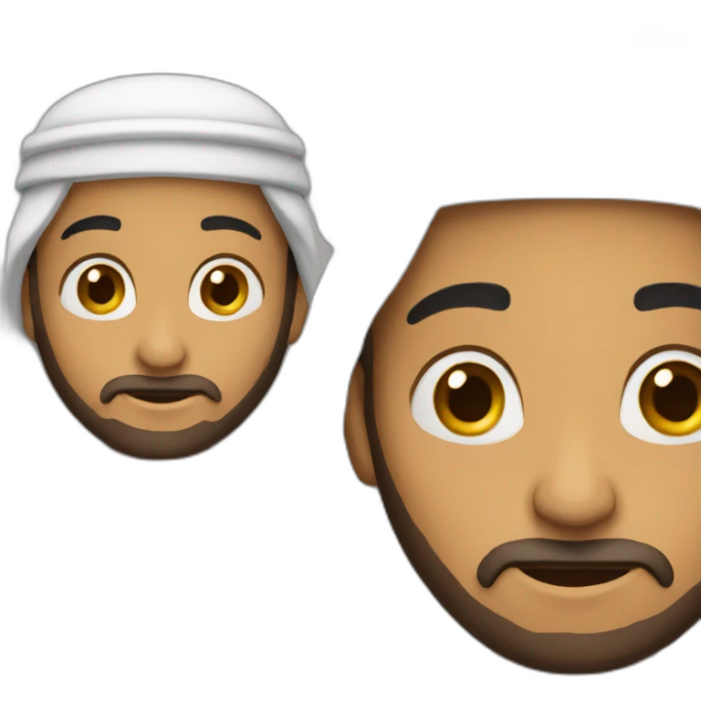 An Arab man thinks emoji