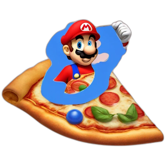 Mario qui mange une pizza emoji