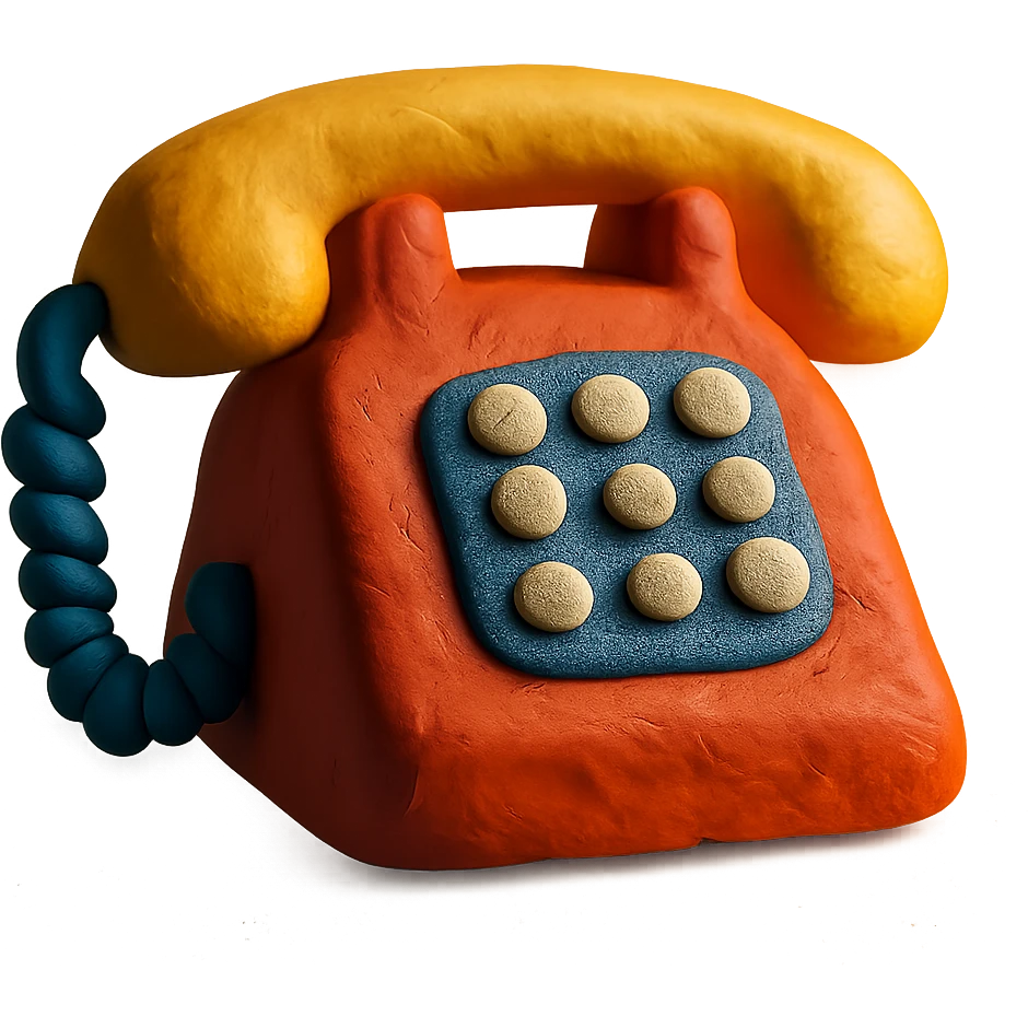 claymation style phone emoji