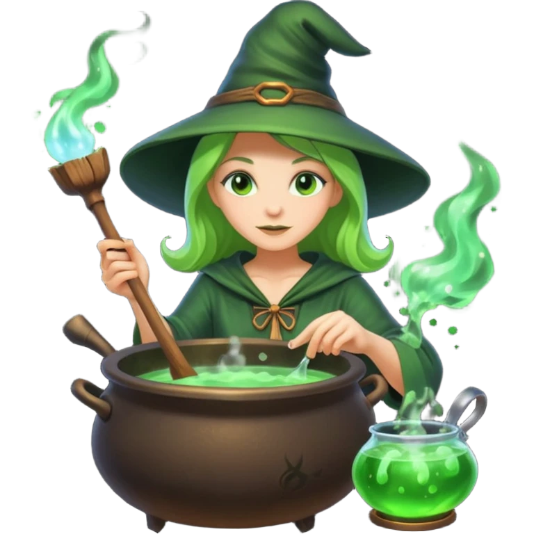 green witch cooking potion emoji