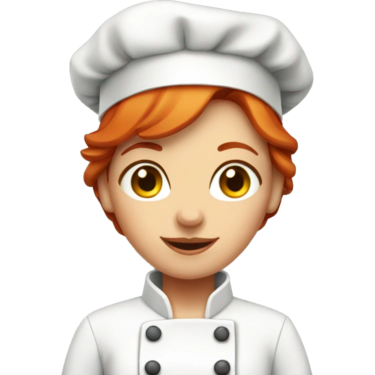 red haired female chef emoji