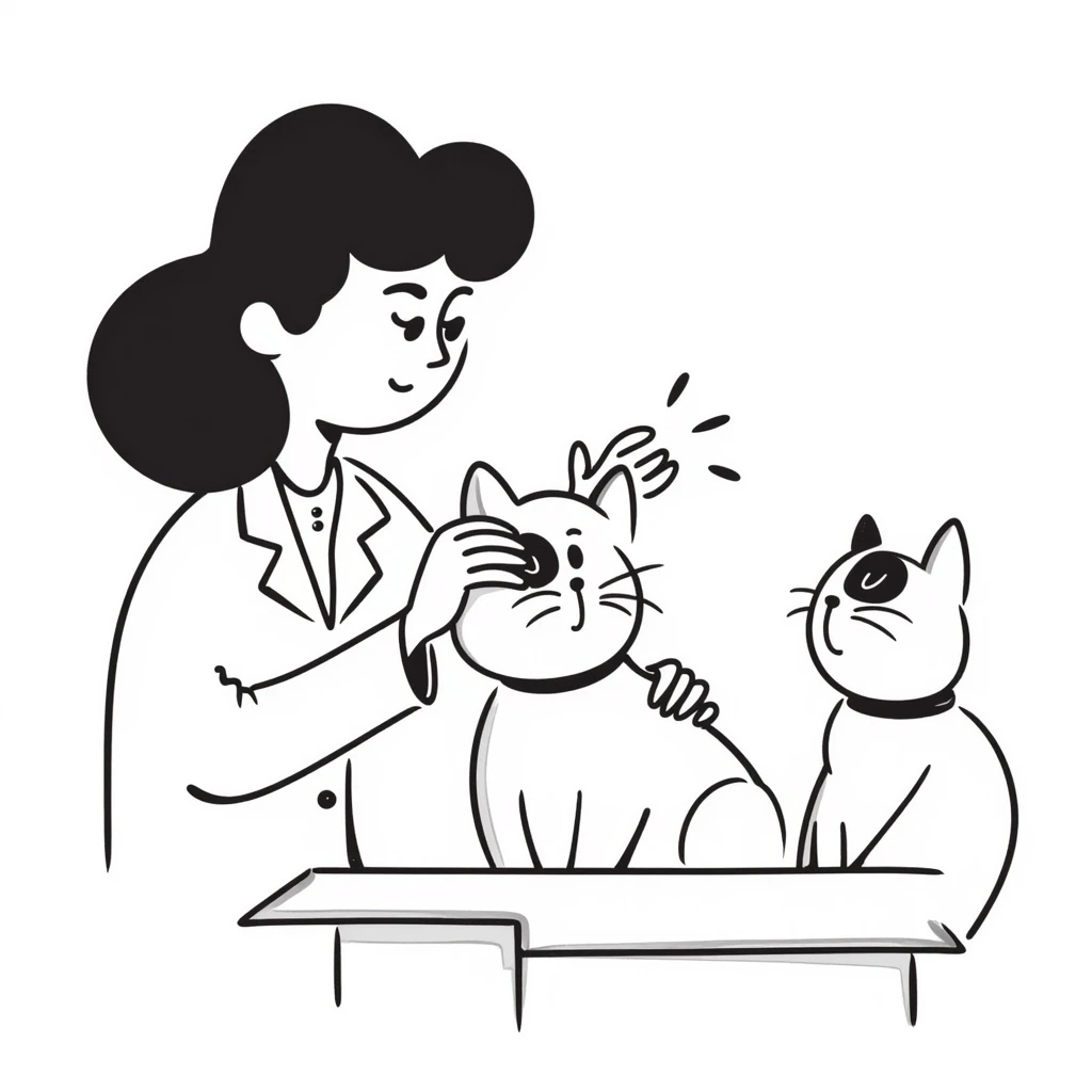 veterinarian examining a cat emoji