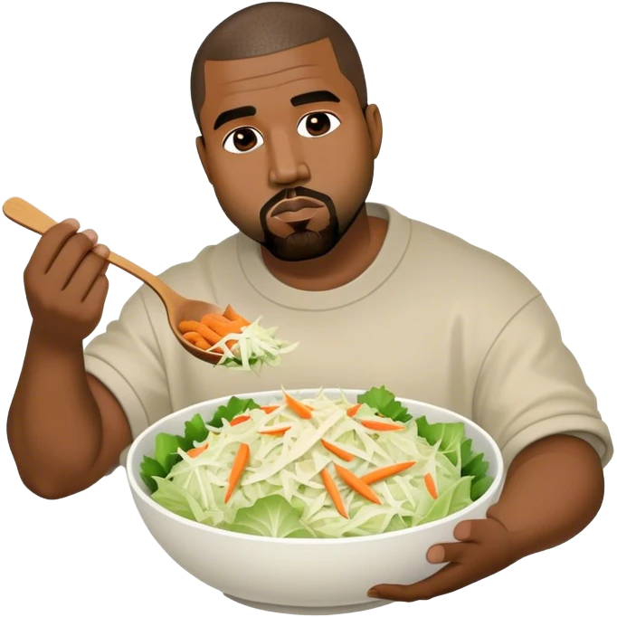 Kanye west holding coleslaw  emoji