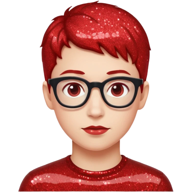 glitter red nerd emoji