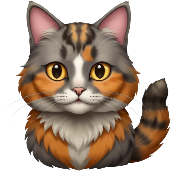 Grey cat and tortoise shell cat emoji