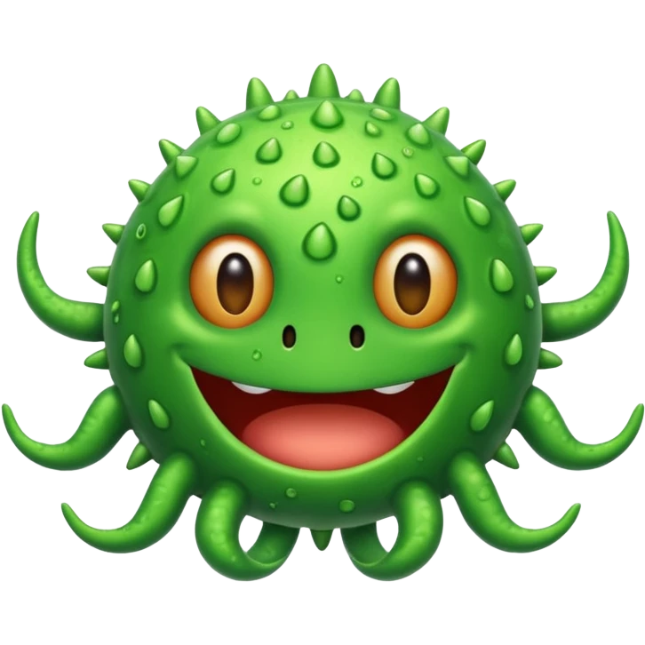 smiling green virus emoji