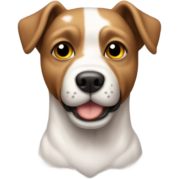 Perro raza bretón de color blanco con manchas marrones  emoji