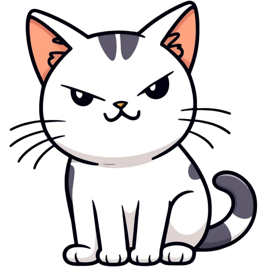 Cat looking disgusted and annoyed  emoji