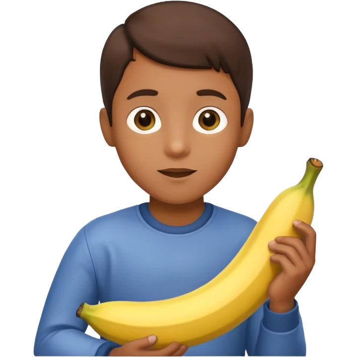 Brown boy with banana  emoji