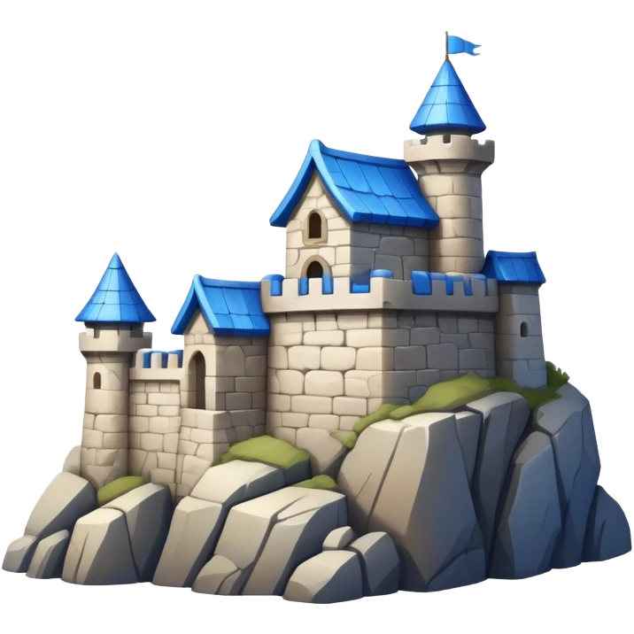 blue-roofed fortress on the rock emoji