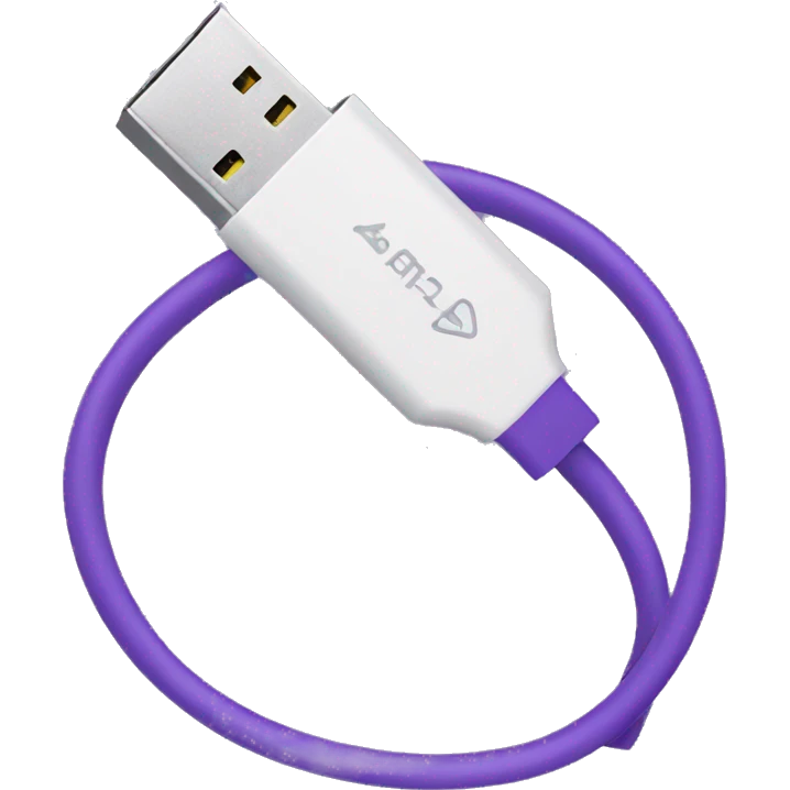 Purple usb cable emoji