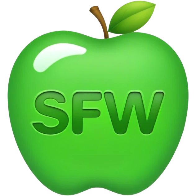 Text "SFW" with a green typography emoji