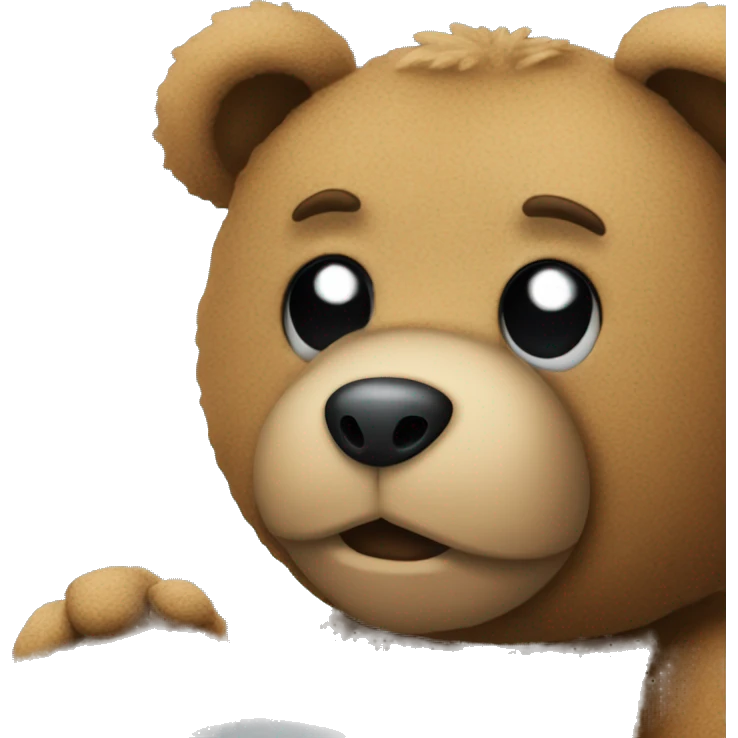 teddy bear looking at pc emoji