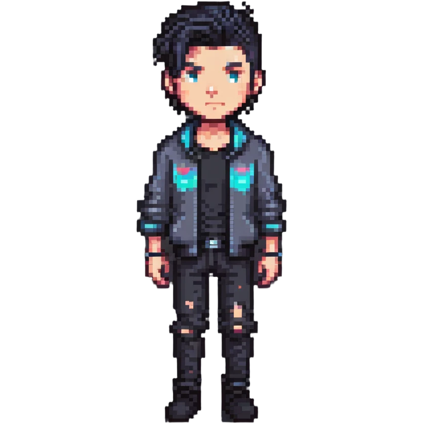 modern pixel art male character with contemporary clothing and hairstyle emoji