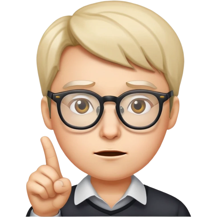 Need with glasses trying to make a point emoji
