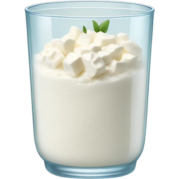 Cottage cheese in a glass cup emoji