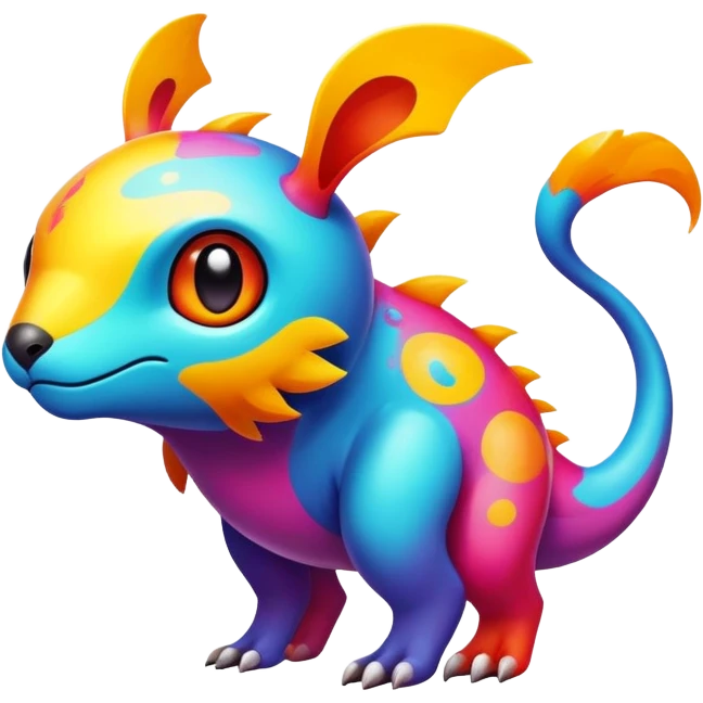 colorful vibrant Fakémon-creature with random markings emoji