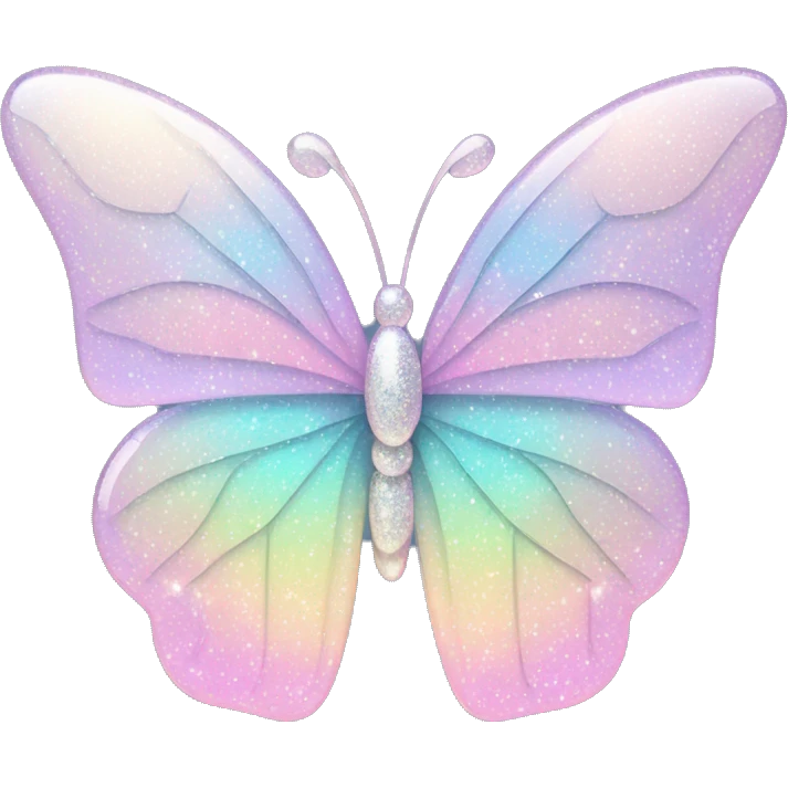 Pastel sparkly glittery iridescent glass crystal butterfly emoji