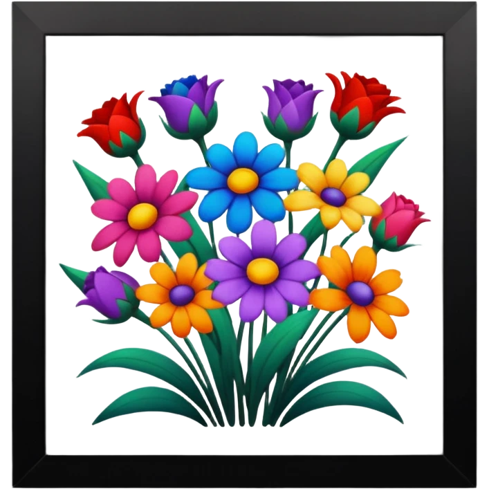 Frame with flowers emoji