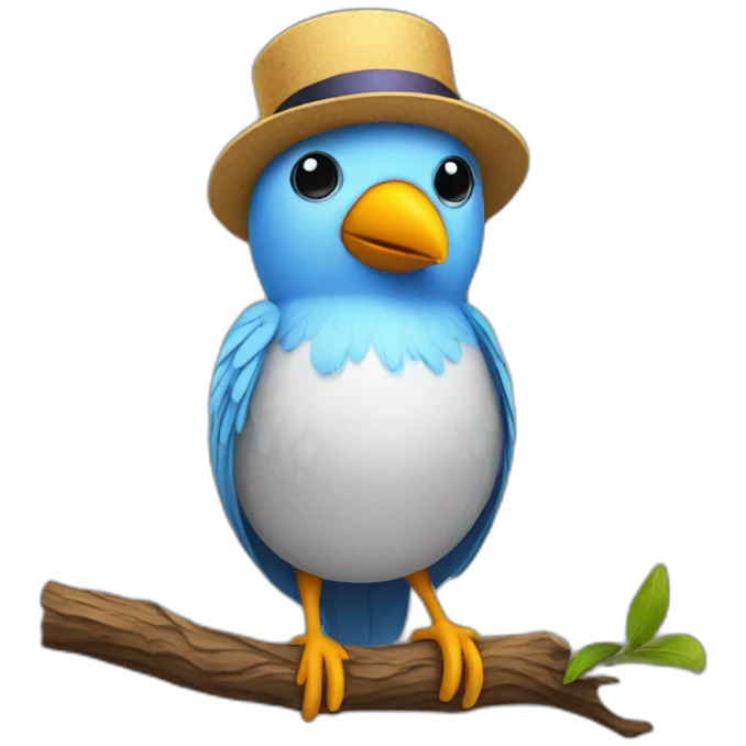 bird with a hat emoji