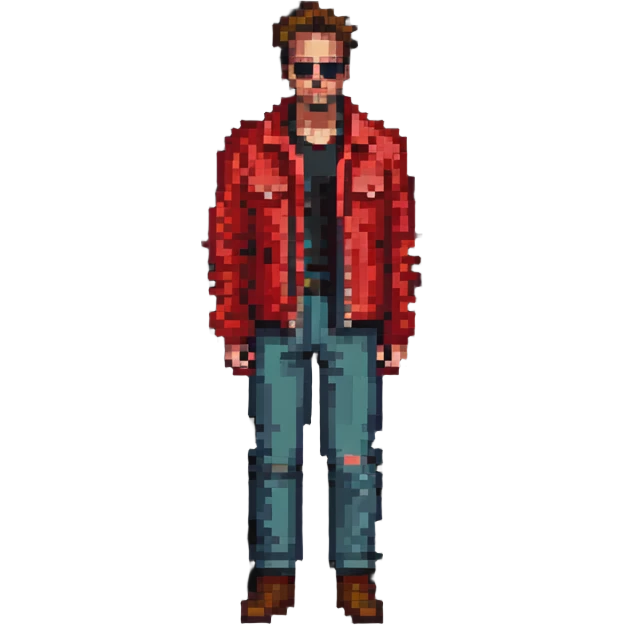 Tyler Durden wearing a red jacket emoji