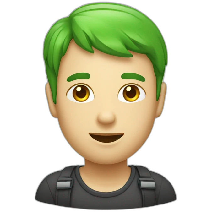 Chat à pois vert emoji