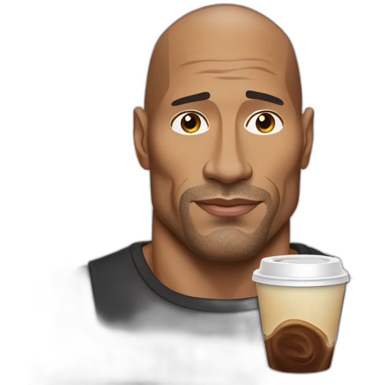 Dwayne Johnson drink a coffee emoji